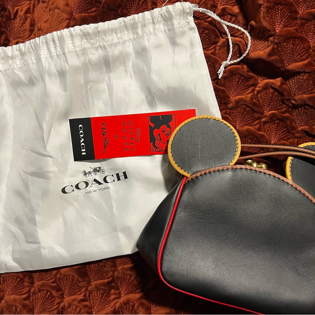 Coach Black And Red Mickey Mouse Crossbody